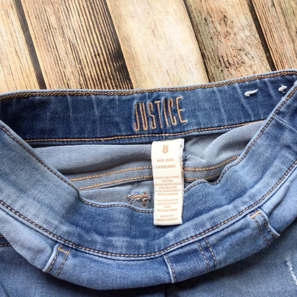 Justice Distressed Mid Rise Jeggings